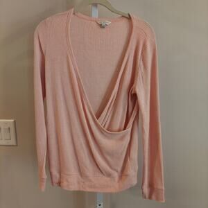 Lucky Brand Faux Wrap Top XS Pink Ballet‎ Core Coquette Soft Girly